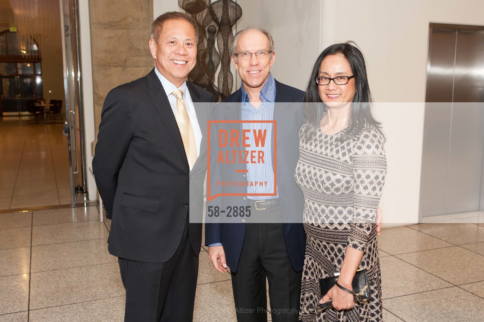 Marv Tseu, Rick Neely, Evelyn Neely, SAN JOSE MUSEUM OF THE ARTS Hosts C100 Dinner, San Jose Museum of Art. 110 S Market St, San Jose, CA 95113, February 28th, 2015, Photo #58-2885 Marv Tseu, Rick Neely, Evelyn Neely, Photo #58-2885