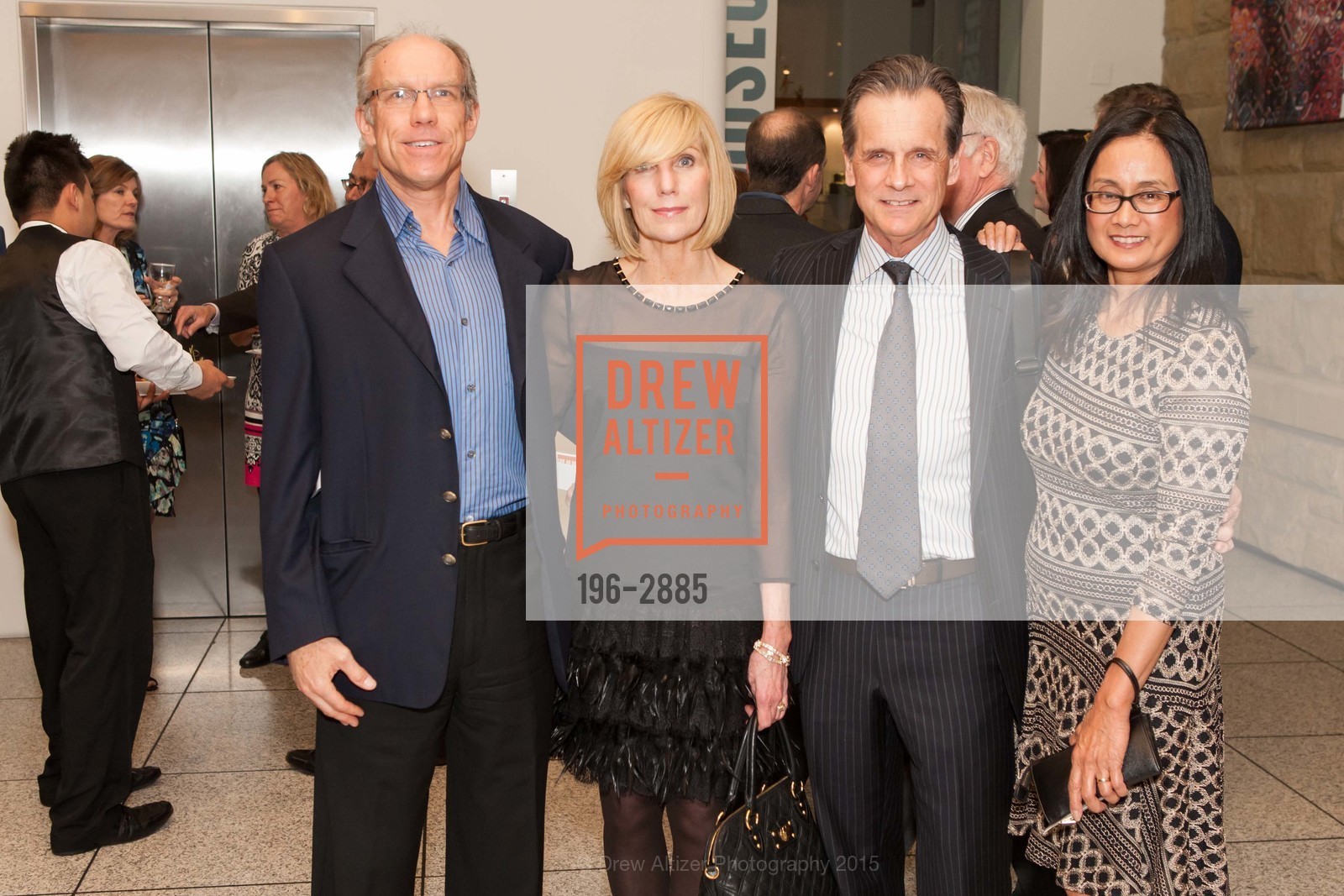 Rick Neely, Sandra Sickerson, Kurt Francis, Evelyn Neely, SAN JOSE MUSEUM OF THE ARTS Hosts C100 Dinner, San Jose Museum of Art. 110 S Market St, San Jose, CA 95113, February 28th, 2015, Photo #196-2885 Rick Neely, Sandra Sickerson, Kurt Francis, Evelyn Neely, Photo #196-2885