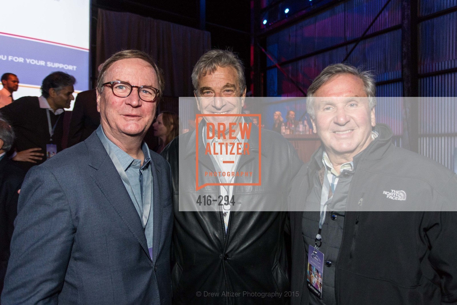 Sam Hawgood, Paul Pelosi, Brook Byers, Gucci & Vogue Dinner, Pier 70. Pier 70, September 17th, 2015, Photo #416-294 Sam Hawgood, Paul Pelosi, Brook Byers, Photo #416-294