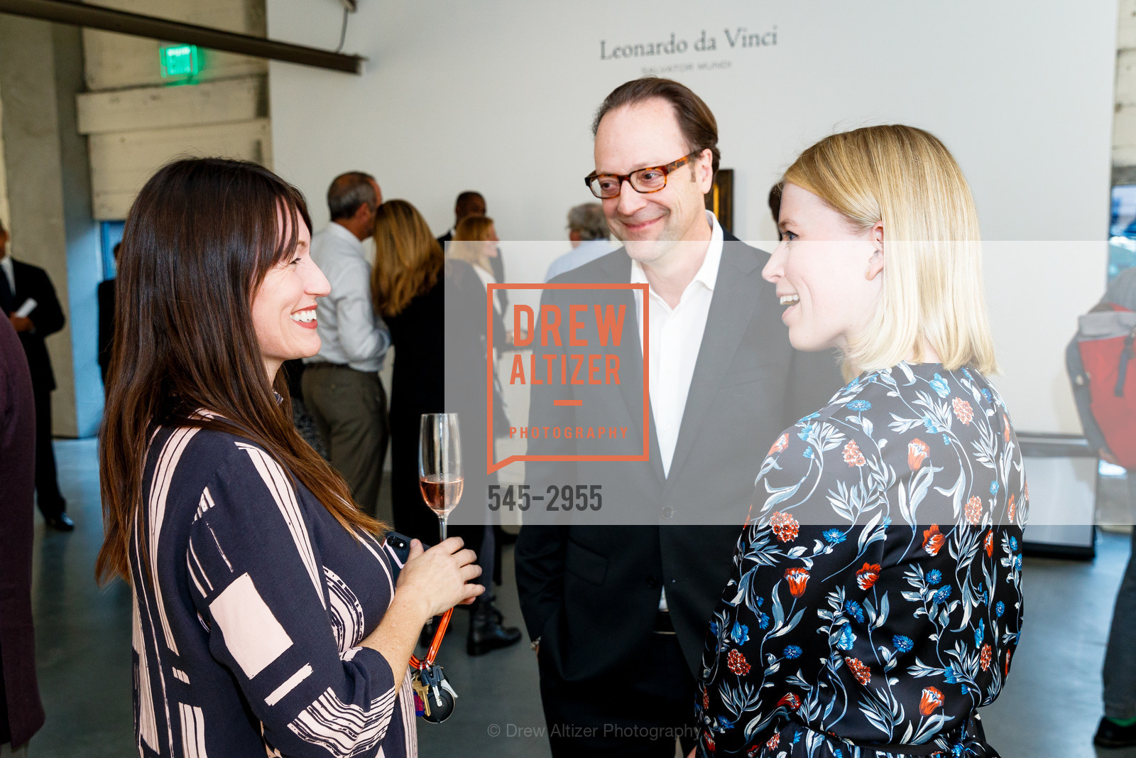 Eleanor Harwood, Timothy Anglin Burgard, Kat Widing, Christie's Reception - Leonardo da Vinci's lost painting SALVATOR MUNDI visits SF, Minnesota Street Project. 1275 Minnesota Street, October 17th, 2017, Photo #545-2955 Eleanor Harwood, Timothy Anglin Burgard, Kat Widing, Photo #545-2955