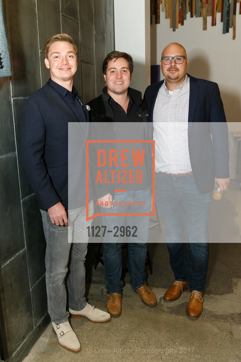 Alexander Shulman, Lucas Scholl, Andre Coso, ArtPoint’s Annual Happy Hour and Membership Drive, Rambler at the Hotel Zeppelin, October 17th, 2017, Photo #1127-2962 Alexander Shulman, Lucas Scholl, Andre Coso, Photo #1127-2962