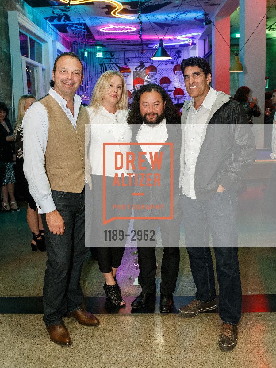 Guillaume Orliac, Lena Kelly, David Bui, Michael Pain, ArtPoint’s Annual Happy Hour and Membership Drive, Rambler at the Hotel Zeppelin, October 17th, 2017, Photo #1189-2962 Guillaume Orliac, Lena Kelly, David Bui, Michael Pain, Photo #1189-2962
