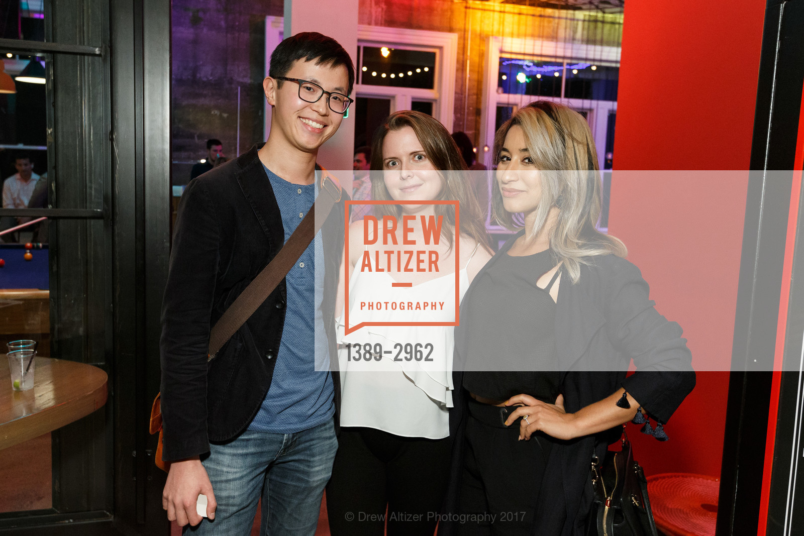 Joson Chu, Alexa Beaman, Helen Baccouche, ArtPoint’s Annual Happy Hour and Membership Drive, Rambler at the Hotel Zeppelin, October 17th, 2017, Photo #1389-2962 Joson Chu, Alexa Beaman, Helen Baccouche, Photo #1389-2962