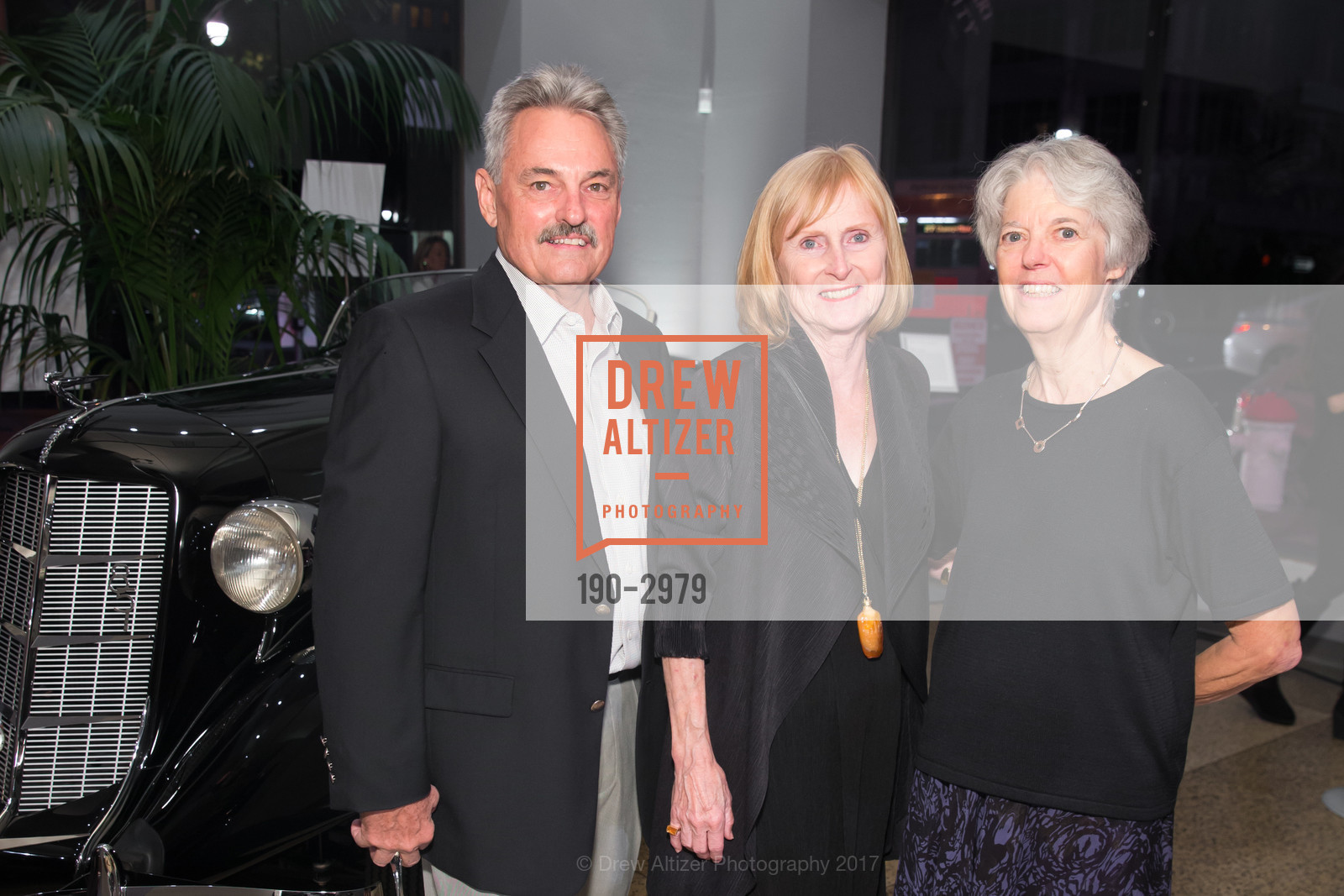 Ken Lyons, Gail Lyons, Nancy Kux, Celebration of Life for Richard A. Stephens, Academy of Art University Auto Museum. 1849 Washington Street SF, October 19th, 2017, Photo #190-2979 Ken Lyons, Gail Lyons, Nancy Kux, Photo #190-2979