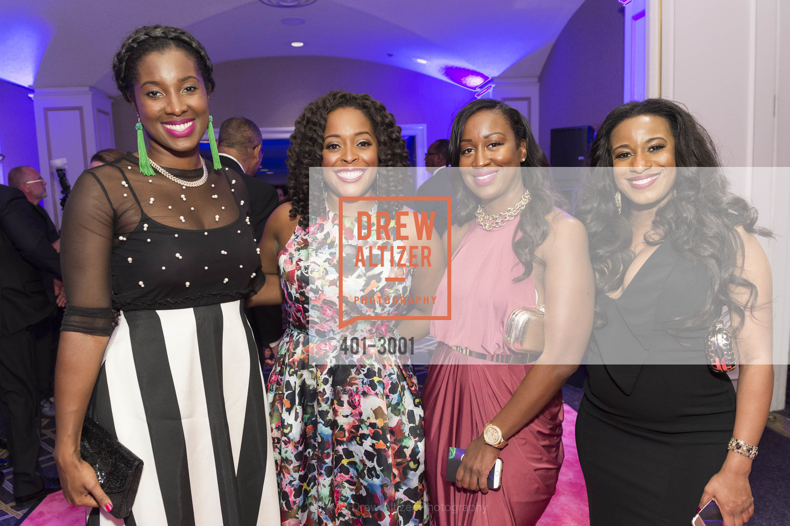Safiya Miller, Kimberly Marshall, Rachel Williams, Joy Harper, MoAD's 2017 Afropolitan Ball, Fairmont Hotel. 950 Mason St SF, Photo #401-3001 Safiya Miller, Kimberly Marshall, Rachel Williams, Joy Harper, Photo #401-3001
