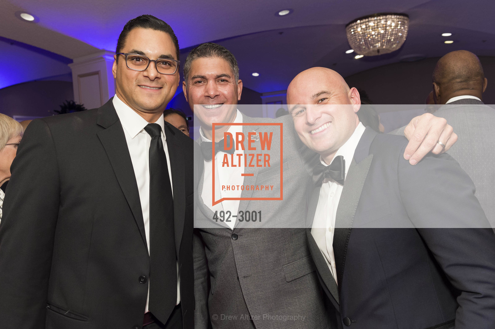 Guy Hollins, Alberto Perez, Tim Paye, MoAD's 2017 Afropolitan Ball, Fairmont Hotel. 950 Mason St SF, Photo #492-3001 Guy Hollins, Alberto Perez, Tim Paye, Photo #492-3001