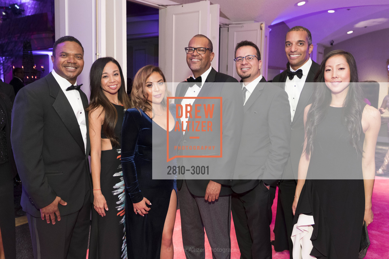 Kent Caldwell Meeks, Lisa Nevis, Pauline Ul, Fred Blackwell, Hector Preciado, Yusef Freeman, Leslie Freeman, MoAD's 2017 Afropolitan Ball, Fairmont Hotel. 950 Mason St SF, Photo #2810-3001 Kent Caldwell Meeks, Lisa Nevis, Pauline Ul, Fred Blackwell, Hector Preciado, Yusef Freeman, Leslie Freeman, Photo #2810-3001