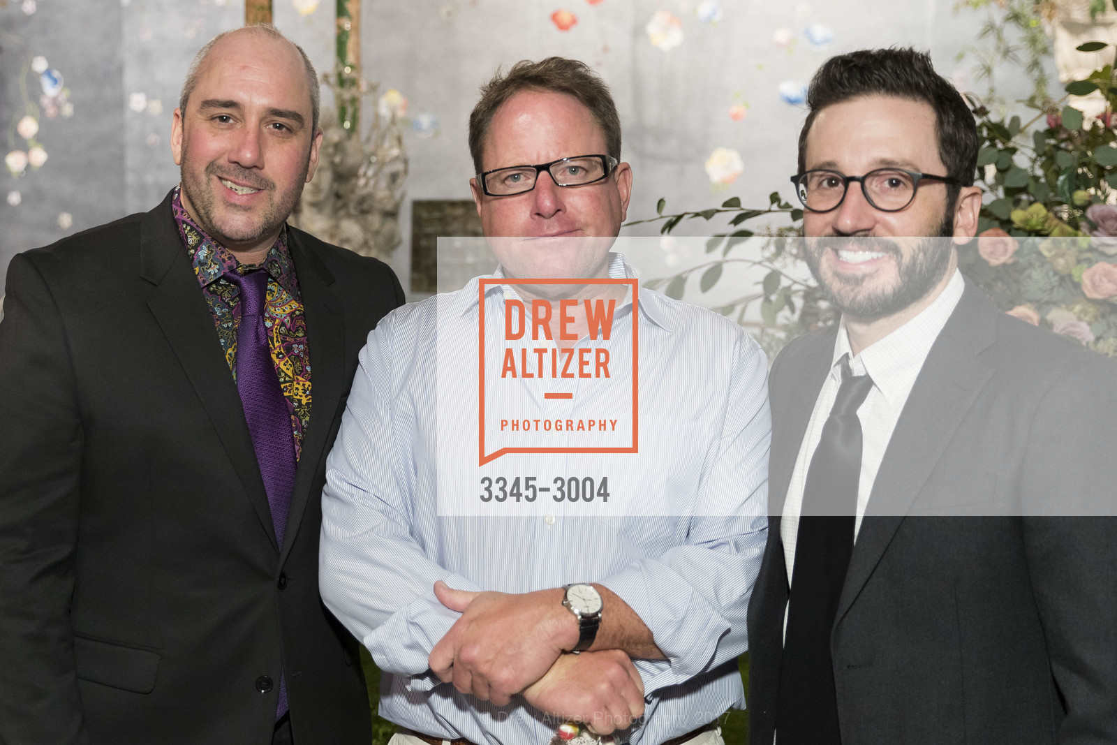 Gil Padia, Larry Bock, Lyle McMillan, The San Francisco Fall Art & Antiques Show Opening Night Preview Gala, Fort Mason Center, Festival Pavilion. 2 Marina Blvd, San Francisco, CA 94123, October 25th, 2017, Photo #3345-3004 Gil Padia, Larry Bock, Lyle McMillan, Photo #3345-3004