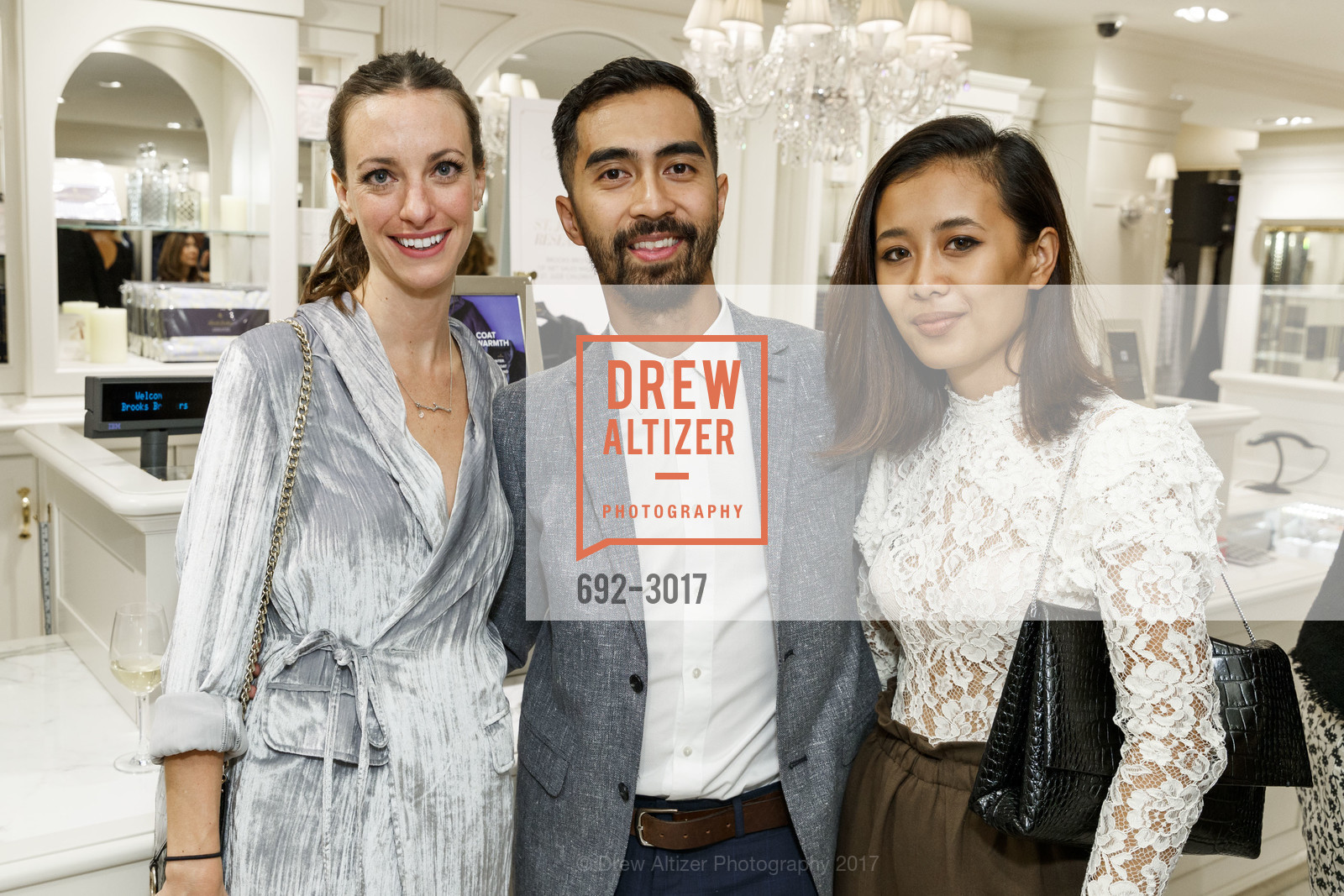 Leah Tassinari, Mike Pio Roda, Ria Casco, Gentry Magazine Entertainment Issue Launch hosted by BROOKS BROTHERS, Brooks Brothers, October 26th, 2017, Photo #692-3017 Leah Tassinari, Mike Pio Roda, Ria Casco, Photo #692-3017