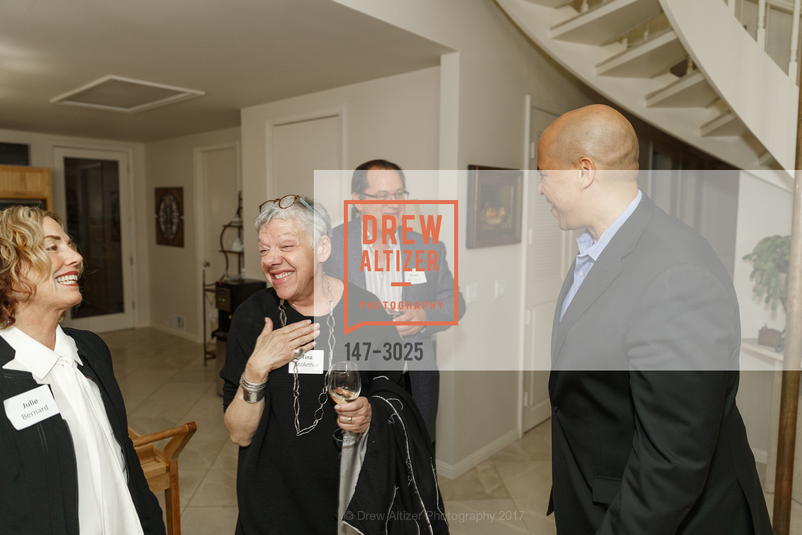 Julie Bernard, Tina McArthur, David Bernard, Cory Booker, Photo #147-3025