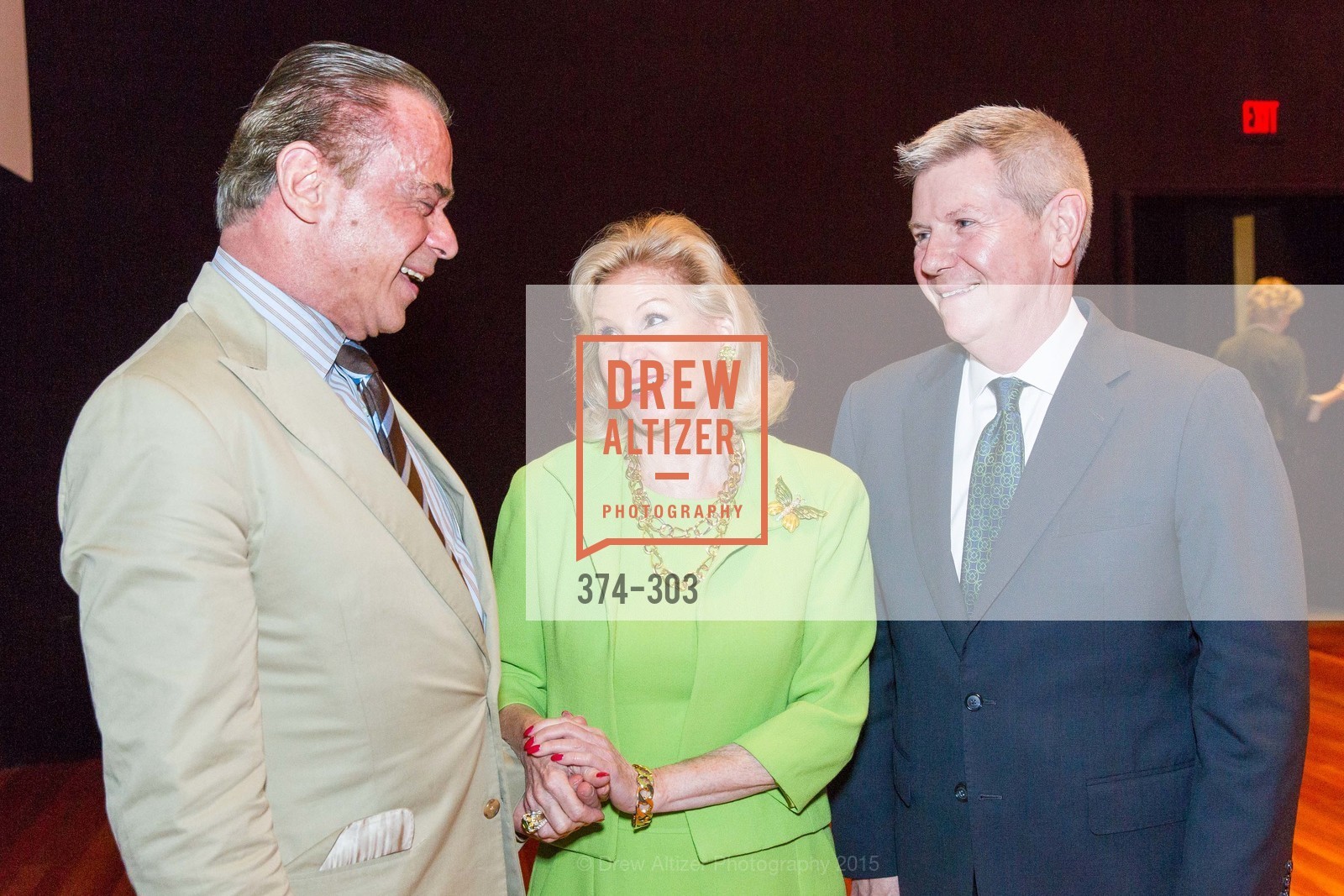 Boaz Mazor, Dede Wilsey, Richard Benefield, Gucci & Vogue Dinner, de Young Museum. de Young Museum, . 3010 24th St, September 21st, 2015, Photo #374-303 Boaz Mazor, Dede Wilsey, Richard Benefield, Photo #374-303