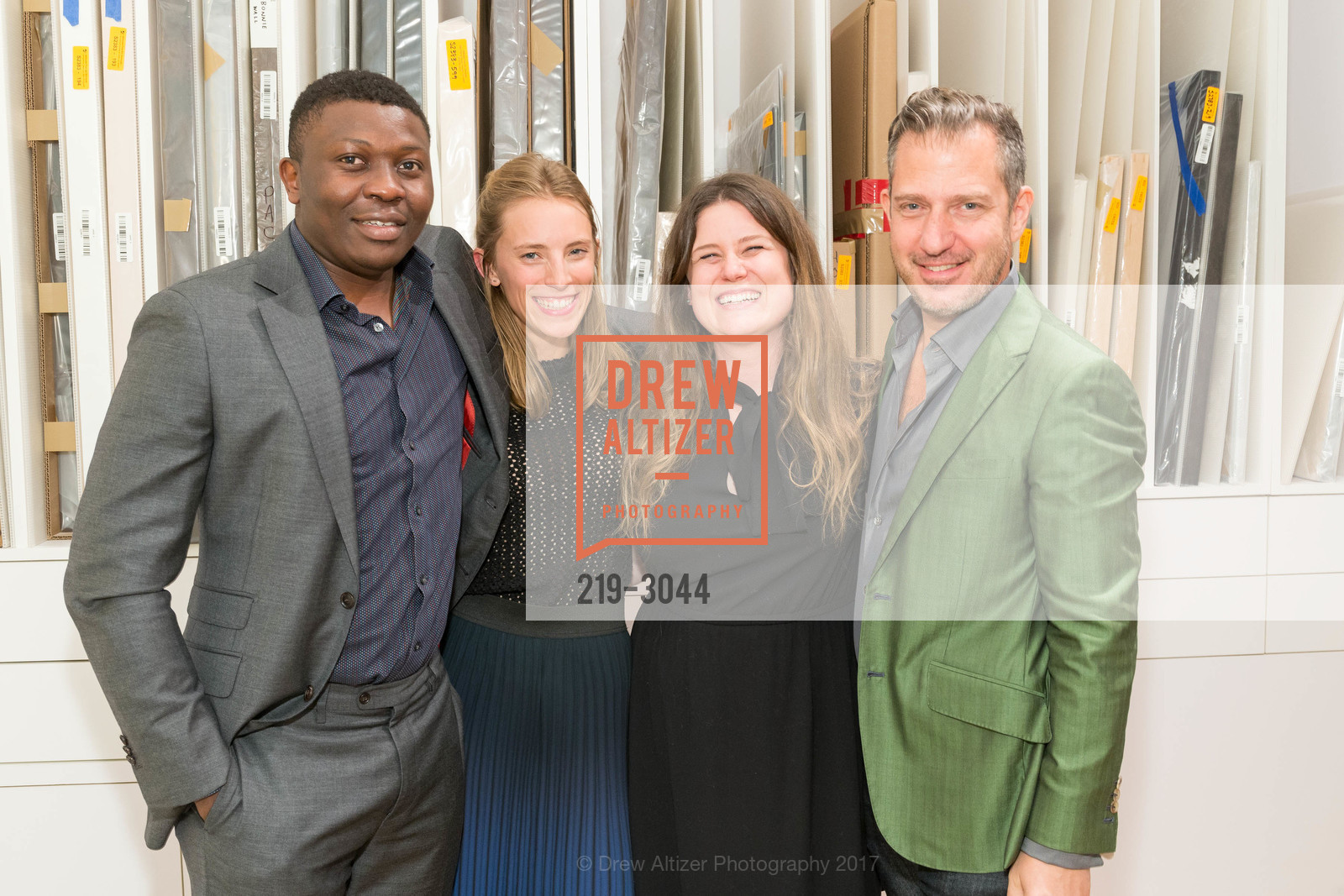 Julius Denjema, Lily Lyons, Katherine Cohn, Alexander S. C. Rower, Pace Palo Alto private reception for Jed Perl's Calder: The Conquest of Time with Calder Foundation's Alexander S. C. Rower, Pace Palo Alto. 229 Hamilton Ave Palo Alto, CA, November 2nd, 2017, Photo #219-3044 Julius Denjema, Lily Lyons, Katherine Cohn, Alexander S. C. Rower, Photo #219-3044