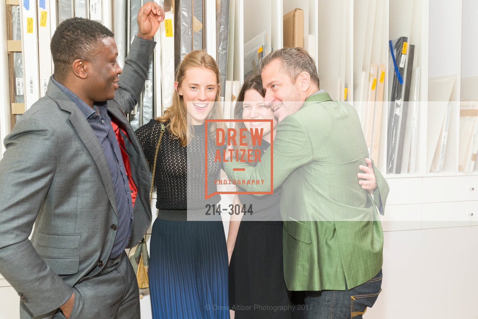 Julius Denjema, Lily Lyons, Katherine Cohn, Alexander S. C. Rower, Pace Palo Alto private reception for Jed Perl's Calder: The Conquest of Time with Calder Foundation's Alexander S. C. Rower, Pace Palo Alto. 229 Hamilton Ave Palo Alto, CA, November 2nd, 2017, Photo #214-3044 Julius Denjema, Lily Lyons, Katherine Cohn, Alexander S. C. Rower, Photo #214-3044