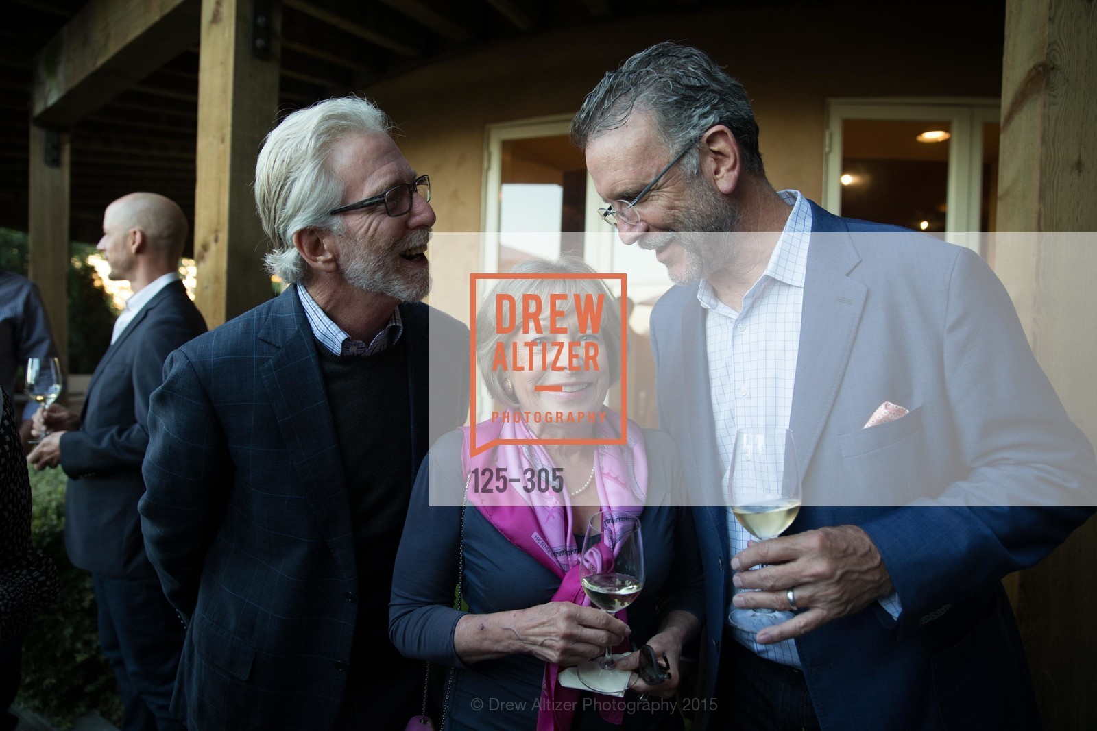 Tim Mondavi, Marcia Mondavi Borger, Don Weaver, Gucci & Vogue Dinner, Auberge dr Soliel. Auberge dr Soliel, September 22nd, 2015, Photo #125-305 Tim Mondavi, Marcia Mondavi Borger, Don Weaver, Photo #125-305