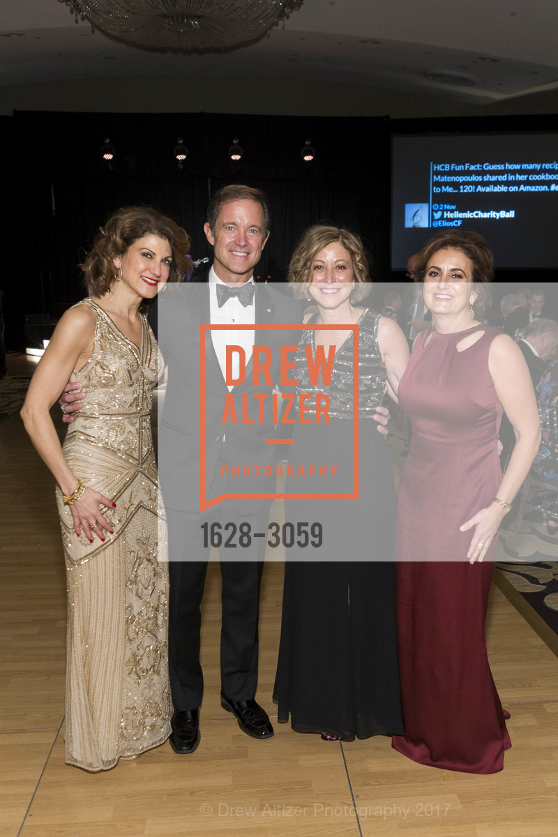 Niki Leondakis, Mike Manatos, Ariadne Ball, Mia, 2017 Elios Hellenic Charity Ball at the Fairmont, Fairmont Hotel, November 4th, 2017, Photo #1628-3059 Niki Leondakis, Mike Manatos, Ariadne Ball, Mia, Photo #1628-3059