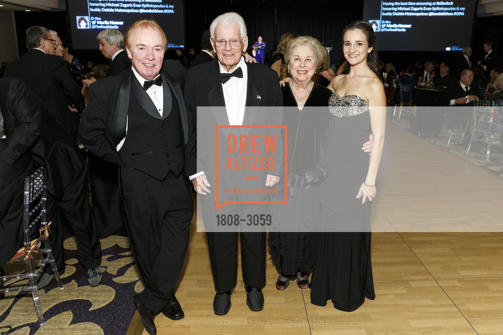 John Pommon, Sam Chico, Mary Chico, Fia Mischos, 2017 Elios Hellenic Charity Ball at the Fairmont, Fairmont Hotel, November 4th, 2017, Photo #1808-3059 John Pommon, Sam Chico, Mary Chico, Fia Mischos, Photo #1808-3059