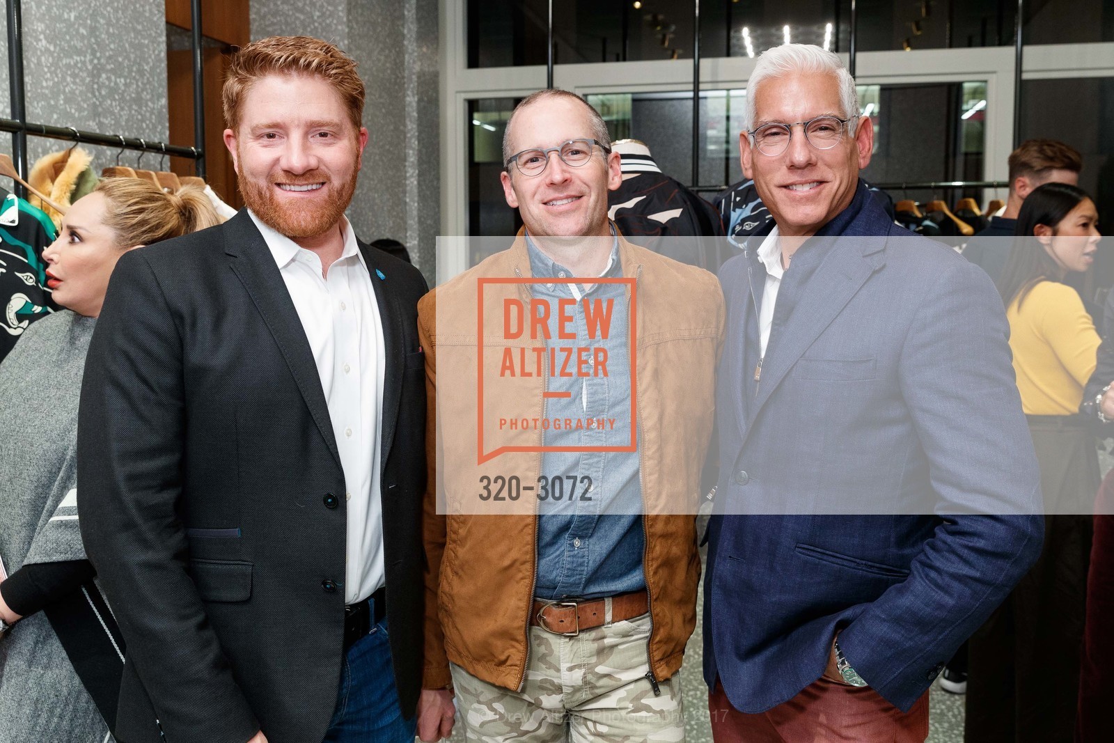 Will Spendlove, Steve Wilson, Gene Martinez, Valentino Celebrates Men's Collection, Valentino Store. 05 Grant Avenue, November 7th, 2017, Photo #320-3072 Will Spendlove, Steve Wilson, Gene Martinez, Photo #320-3072