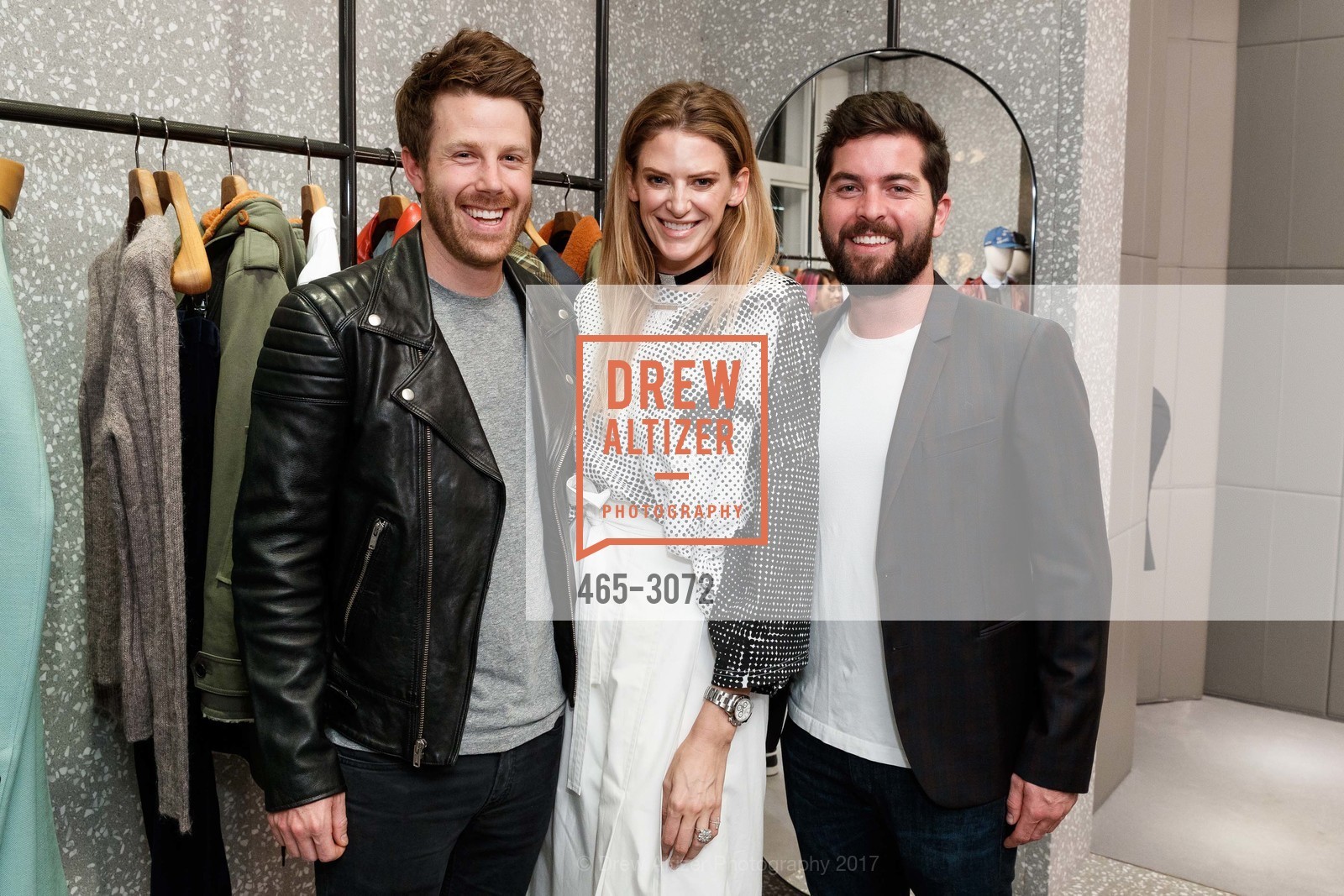 Myles Danielson, Emily Wheeler, Harrison Watkins, Valentino Celebrates Men's Collection, Valentino Store. 05 Grant Avenue, November 7th, 2017, Photo #465-3072 Myles Danielson, Emily Wheeler, Harrison Watkins, Photo #465-3072