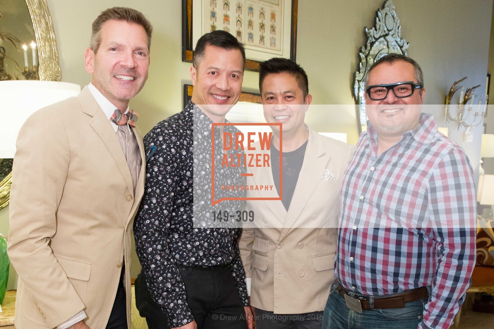 Eric Petsinger, Kevin Yee, Carlo Ablaza, Hector Melendez, The San Francisco Fall Antiques Show Designer's Circle cocktail party hosted by epoca, Epoca, September 23rd, 2015,Drew Altizer, Drew Altizer Photography, full-service agency, private events, San Francisco photographer, photographer california