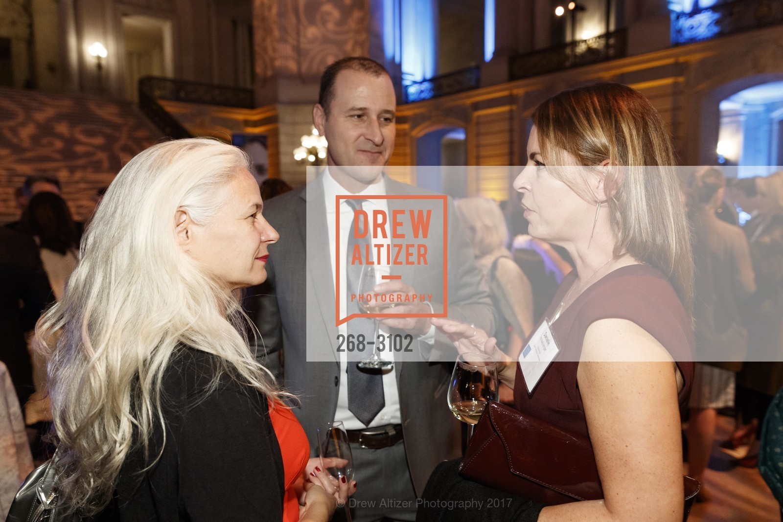 Emma Daly, Paul Kraaijvanger, Danielle Kraaijvanger, Human Rights Watch Voices for Justice Gala at SF City Hall, SF City Hall, November 9th, 2017, Photo #268-3102 Emma Daly, Paul Kraaijvanger, Danielle Kraaijvanger, Photo #268-3102