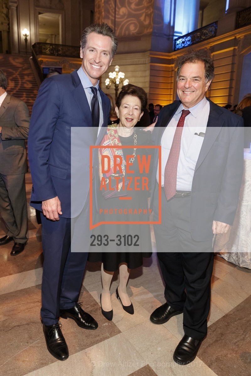 Gavin Newsom, Roselyne Swig, Rick Swig, Human Rights Watch Voices for Justice Gala at SF City Hall, SF City Hall, November 9th, 2017, Photo #293-3102 Gavin Newsom, Roselyne Swig, Rick Swig, Photo #293-3102