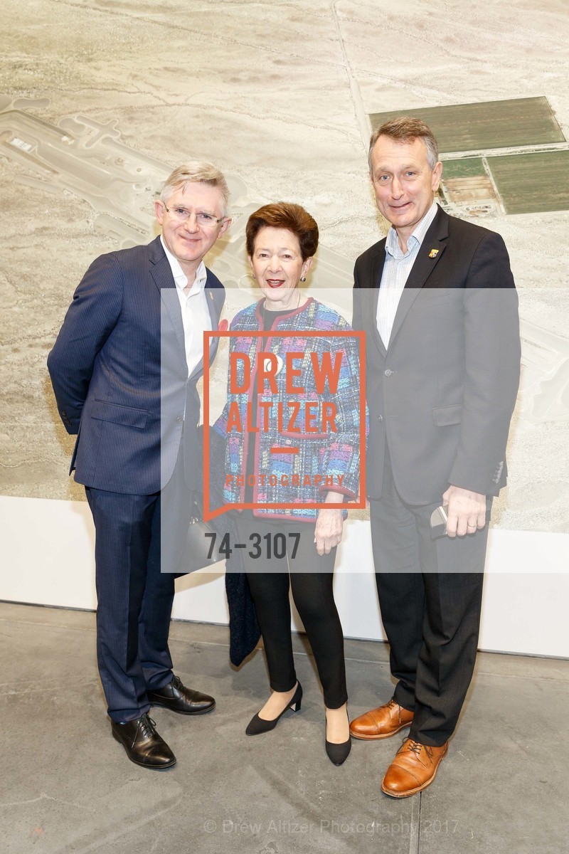 Patrick O'Shea, Roselyne Swig, Rob Donelson, SFAI Fort Mason Opening Spectacle, Pier 2. 2 Marina Blvd, November 10th, 2017, Photo #74-3107 Patrick O'Shea, Roselyne Swig, Rob Donelson, Photo #74-3107