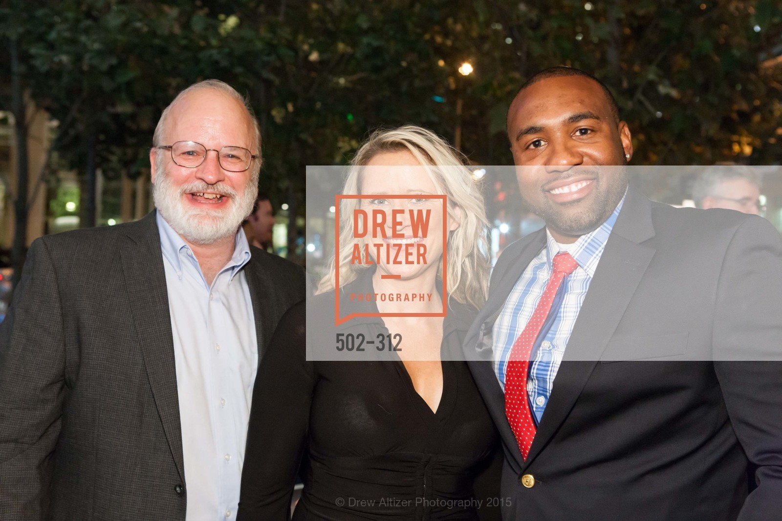 Bruce Paton, Sheri Atwood, Jontae James, Gucci & Vogue Dinner, Foundry III. Foundry III, . 505 Howard Street, September 24th, 2015, Photo #502-312 Bruce Paton, Sheri Atwood, Jontae James, Photo #502-312