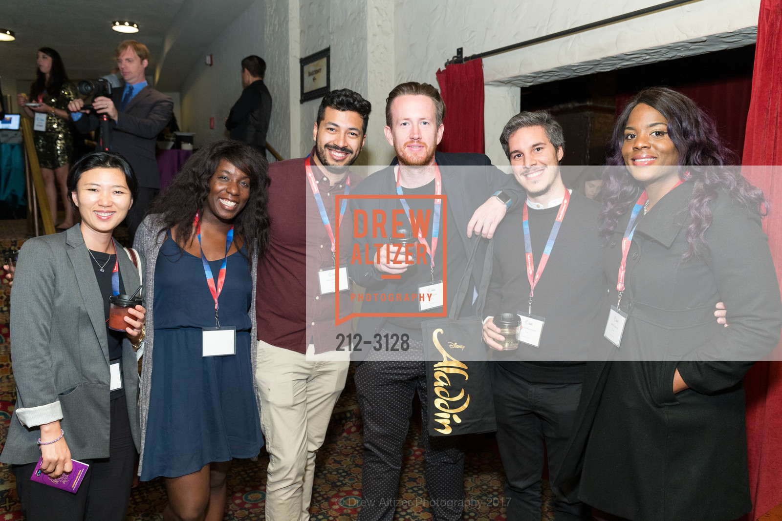 Youngwha Kim, Jawondolyn Bandstra, Igor Lacerdino, David Hooker, Gabriele Roncoroni, Harriet Ukaoma, The Ebbies - San Francisco Chamber of Commerce Excellence in Business Awards, Orpheum Theater. 1182 Market St, San Francisco, CA 94102, November 13th, 2017, Photo #212-3128 Youngwha Kim, Jawondolyn Bandstra, Igor Lacerdino, David Hooker, Gabriele Roncoroni, Harriet Ukaoma, Photo #212-3128