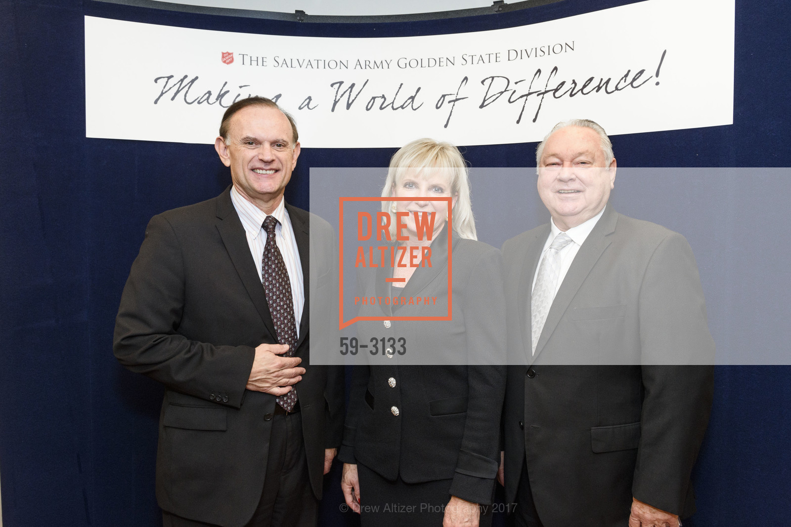 Cary Blanchette, Tricia Holt, Jim Boren, The Salvation Army Holiday Luncheon 2017, The Salvation Army Kroc Center. 240 Turk St., San Francisco, CA 94102, November 15th, 2017, Photo #59-3133 Cary Blanchette, Tricia Holt, Jim Boren, Photo #59-3133