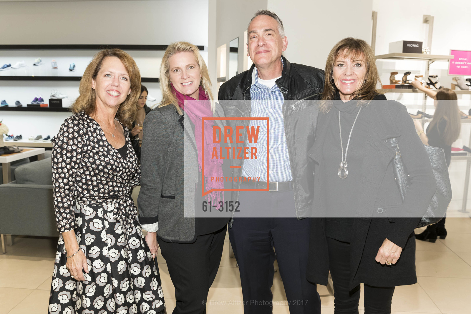 Lisa Bazinet, Callie Bonine, Ken Baird, Katherine Baird, VIONIC Footwear Pop Up Party, Westfield Centre. 865 Market Street, November 15th, 2017, Photo #61-3152 Lisa Bazinet, Callie Bonine, Ken Baird, Katherine Baird, Photo #61-3152