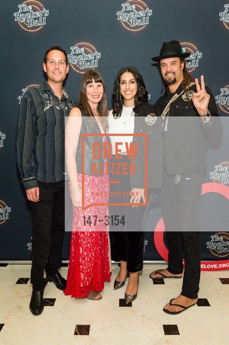 Jason Page, Laura Levesque Page, Sara Agah Franti, Michael Franti, Do It For The Love Foundation's 2nd Annual ROCKER'S BALL, Fairmont San Francisco. 950 Mason Street, San Francisco, CA 94108, November 17th, 2017, Photo #147-3154 Jason Page, Laura Levesque Page, Sara Agah Franti, Michael Franti, Photo #147-3154