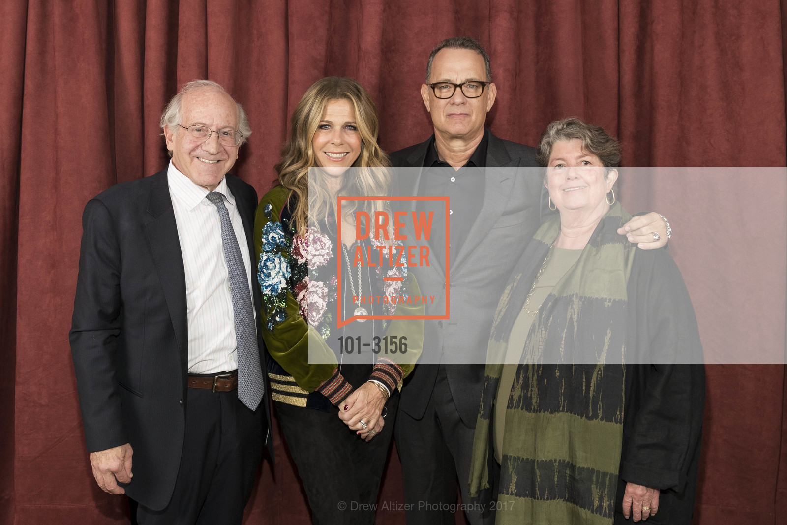 Jonathan Berek, Rita Wilson, Tom Hanks, Deborah Berek, UNDER ONE UMBRELLA Featuring Rita Wilson and Tom Hanks, Sharon Heights Golf and County Club. 2900 Sand Hill Road, November 17th, 2017, Photo #101-3156 Jonathan Berek, Rita Wilson, Tom Hanks, Deborah Berek, Photo #101-3156