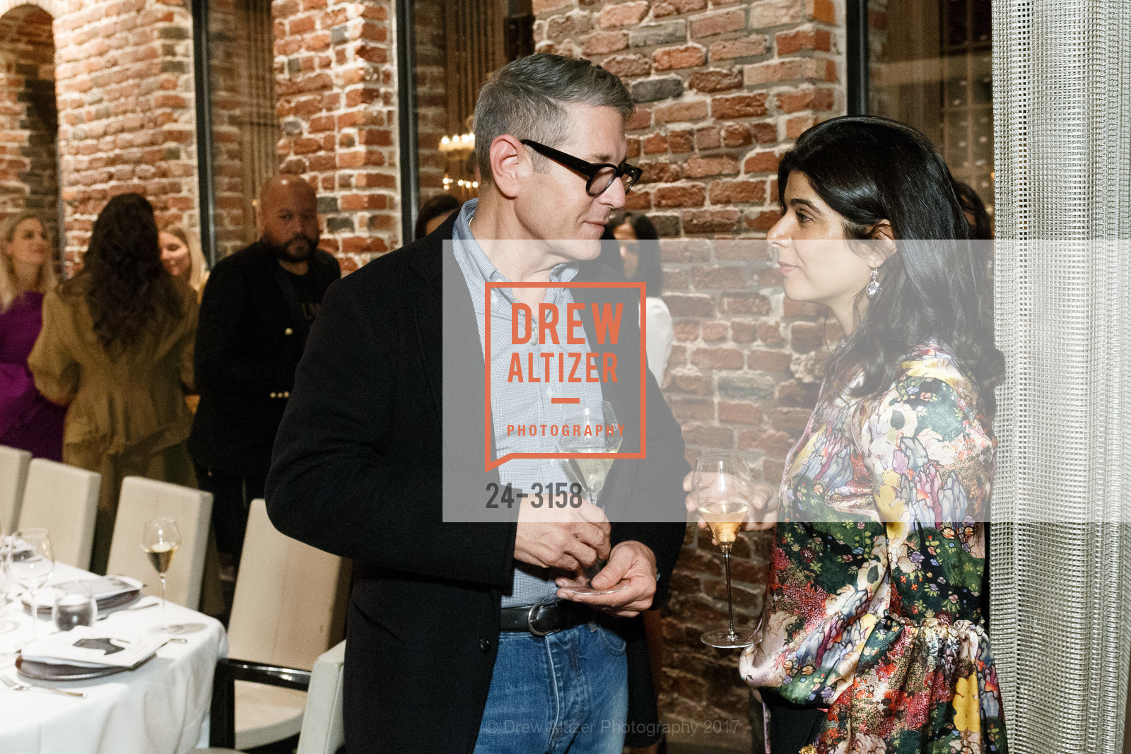 Steven Volpe, Manizeh Rimer, Manizeh Rimer hosted Luncheon with Farfetch and Nicholas Kirkwood, Quince. 470 Pacific Ave, November 16th, 2017, Photo #24-3158 Steven Volpe, Manizeh Rimer, Photo #24-3158