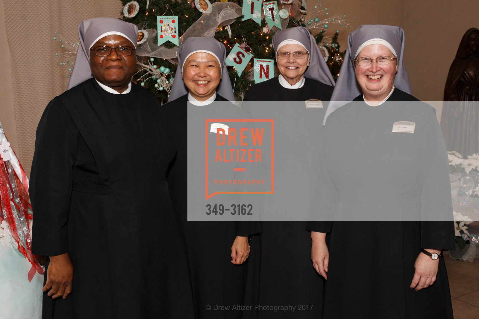 Sister Paschal, Sister John Elise, Sister Paul, Sister Diane, LITTLE SISTERS OF THE POOR: St. Anne’s Home LET IT SNOW Holiday Boutique, Little Sisters of the Poor, St. Anne’s Home. 300 Lake Street, November 16th, 2017, Photo #349-3162 Sister Paschal, Sister John Elise, Sister Paul, Sister Diane, Photo #349-3162