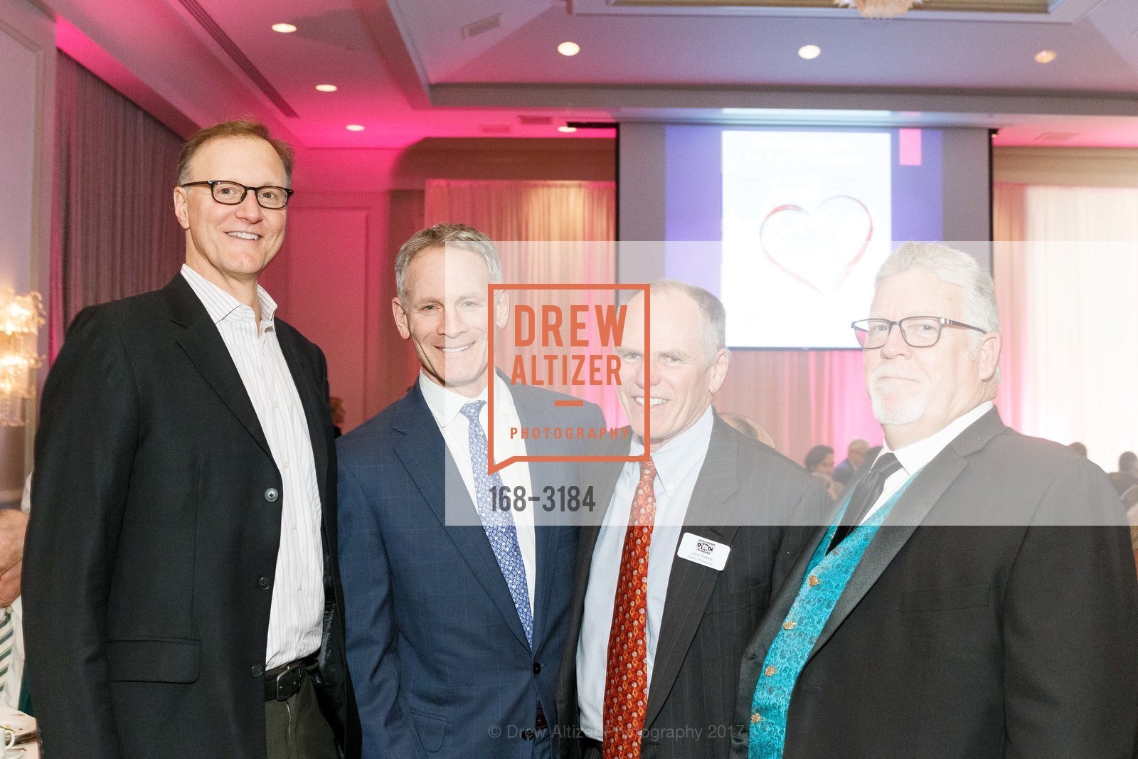 Al Frankin, Tim Crudo, Jerry Peters, Ed Gold, Huckleberry Youth Programs 50th Gala 2017, Four Seasons Hotel SF, November 30th, 2017, Photo #168-3184 Al Frankin, Tim Crudo, Jerry Peters, Ed Gold, Photo #168-3184