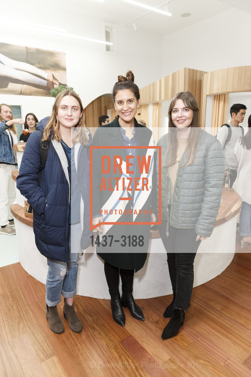 Amanda Knapp, Lisa Hopey, Allison Sparkuhl, OUTDOOR VOICES Opening Party, Outdoor Voices Shop. 555 Hayes Valley, November 30th, 2017, Photo #1437-3188 Amanda Knapp, Lisa Hopey, Allison Sparkuhl, Photo #1437-3188