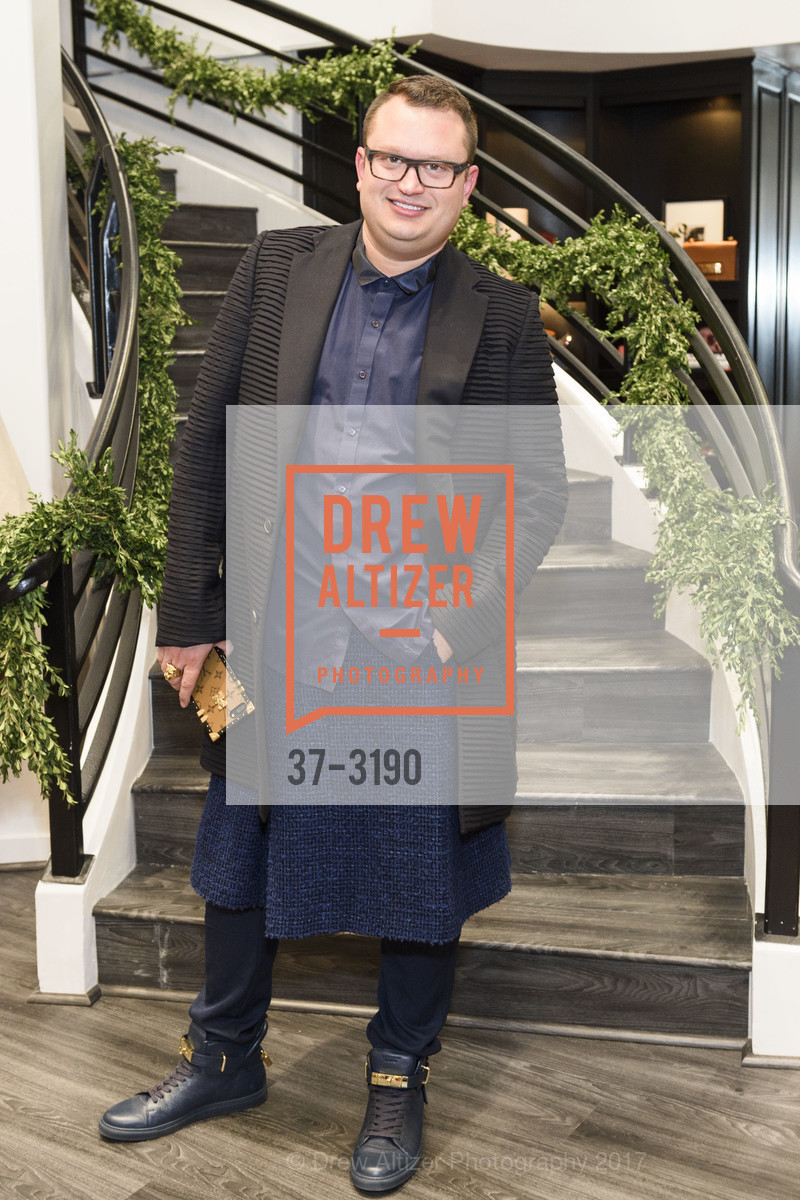 Graham Wetzbarger, The RealReal Pop Up Opening Party, The RealReal Pop Up Shop. 222 Stockton Street, November 30th, 2017, Photo #37-3190 Graham Wetzbarger, Photo #37-3190