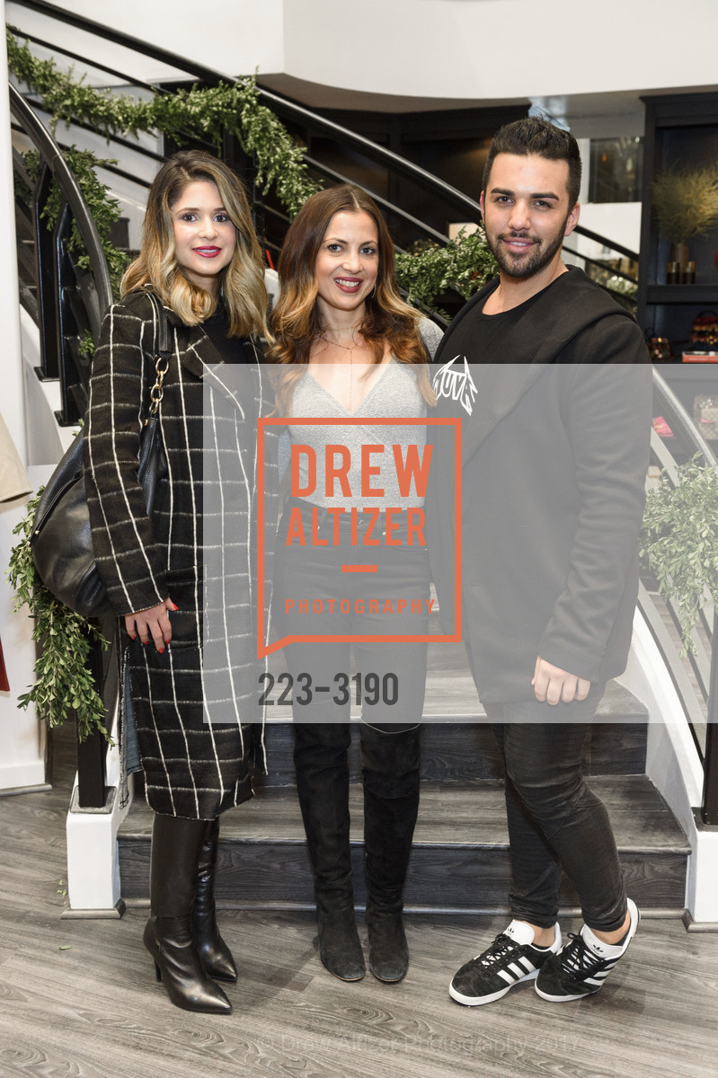 Jennifer Lucas, Delaine Nick, Jacob Averill, The RealReal Pop Up Opening Party, The RealReal Pop Up Shop. 222 Stockton Street, November 30th, 2017, Photo #223-3190 Jennifer Lucas, Delaine Nick, Jacob Averill, Photo #223-3190