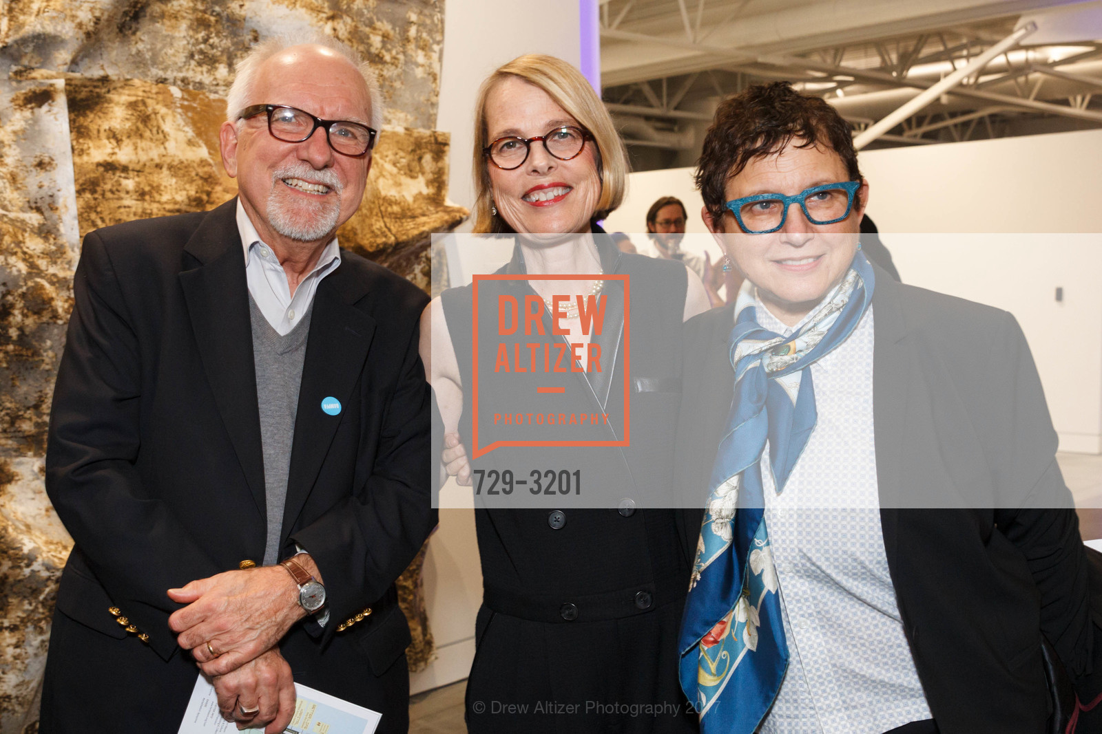 John Hanhardt, Mary Peelen, Ruby Rich, Isaac Julien "Playtime" Opening Reception at Fort Mason Center for Arts and Culture, Fort Mason Center for Arts & Culture. 2 Marina Blvd., San Francisco, CA 94123, November 30th, 2017, Photo #729-3201 John Hanhardt, Mary Peelen, Ruby Rich, Photo #729-3201