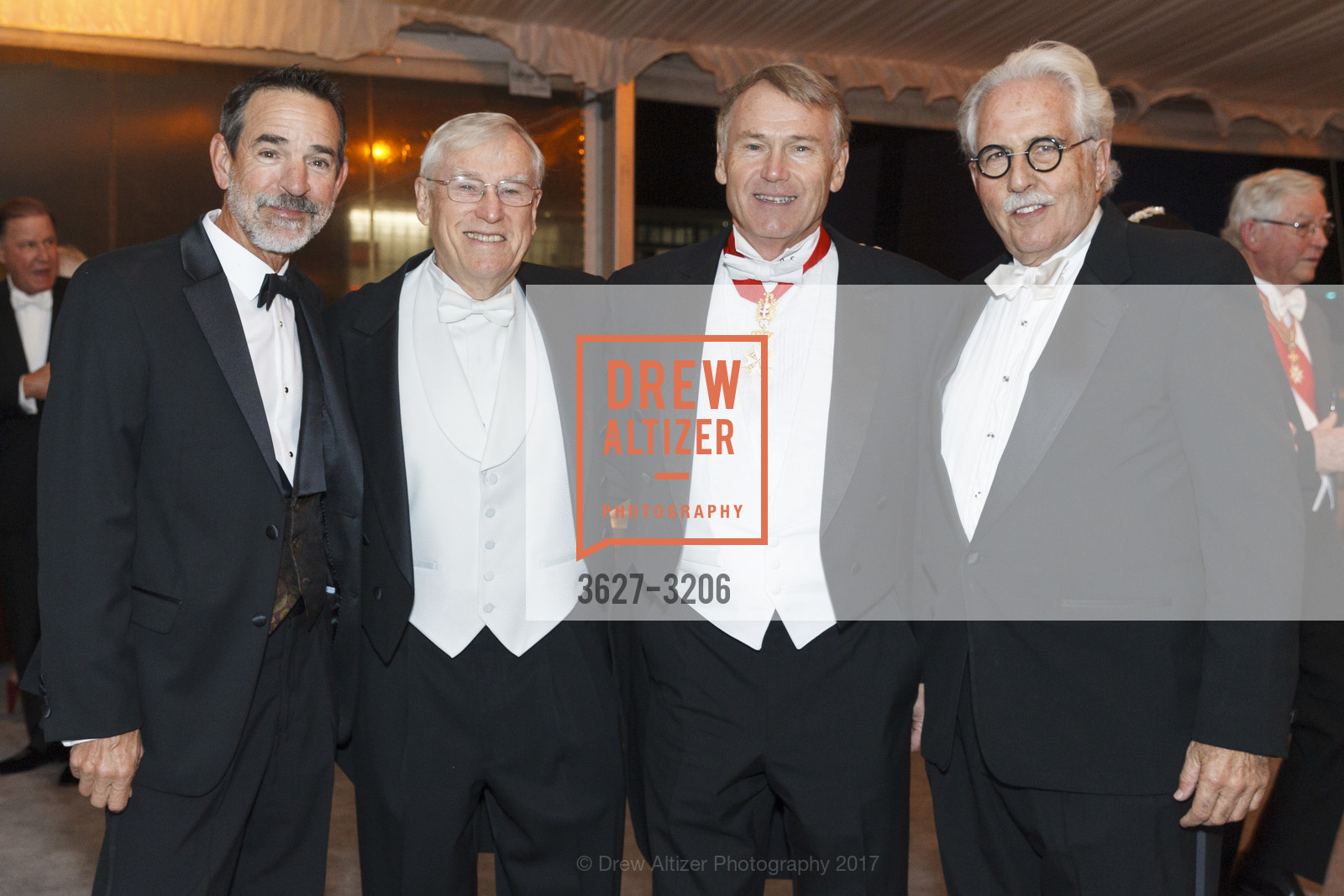 Richard Coughlin, Will Samson, Joe Beyers, Richard Resman, Sovereign Order Of St John of Jerusalem Knights Hospitaller White Cross Ball, St. Regis. 125 3rd St, San Francisco, CA 94103, December 2nd, 2017, Photo #3627-3206 Richard Coughlin, Will Samson, Joe Beyers, Richard Resman, Photo #3627-3206