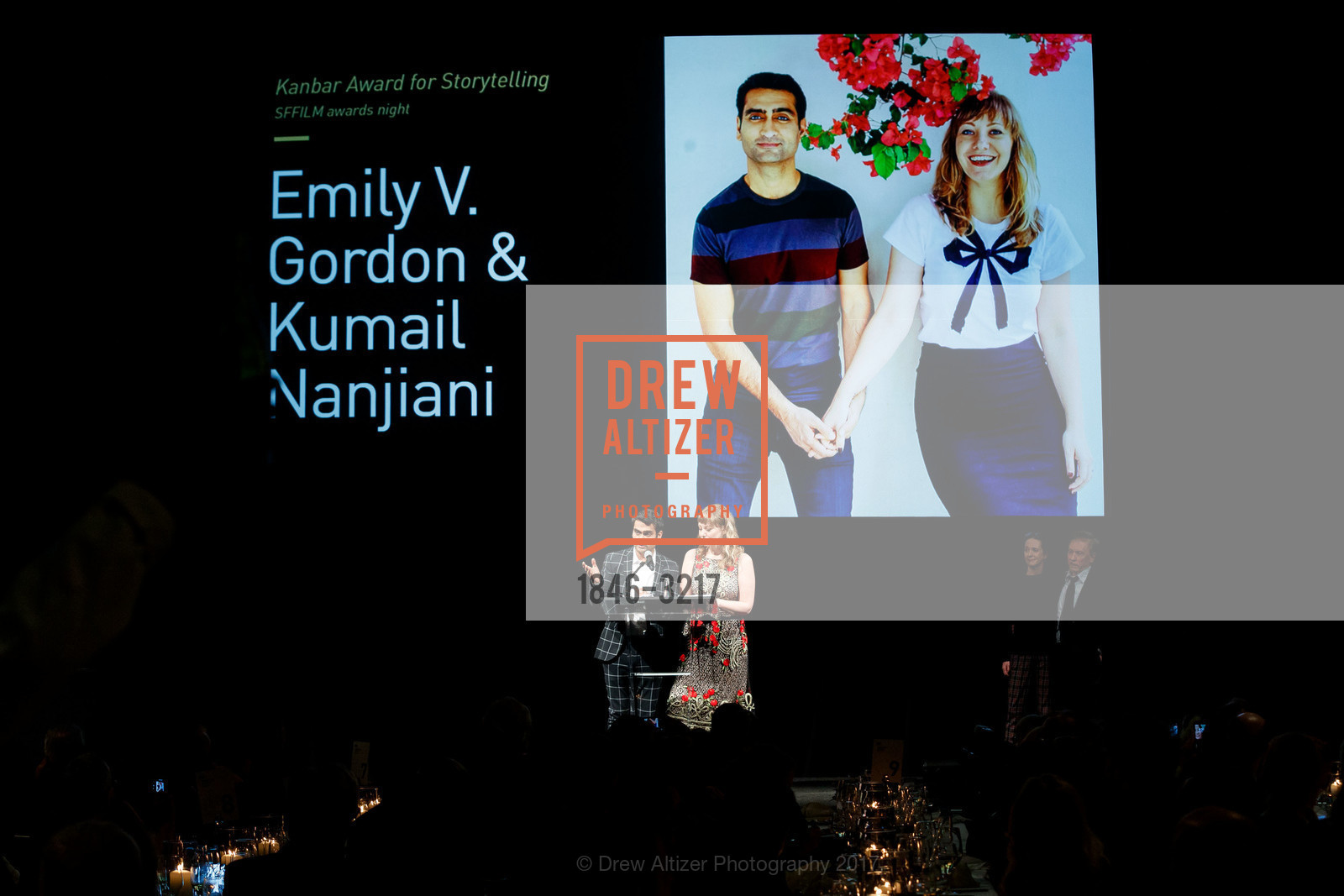 Kumail Nanjiani, Emily V. Gordon, SFFILM Awards Night 2017, Palace of Fine Arts. 3301 Lyon Street, December 5th, 2017, Photo #1846-3217 Kumail Nanjiani, Emily V. Gordon, Photo #1846-3217