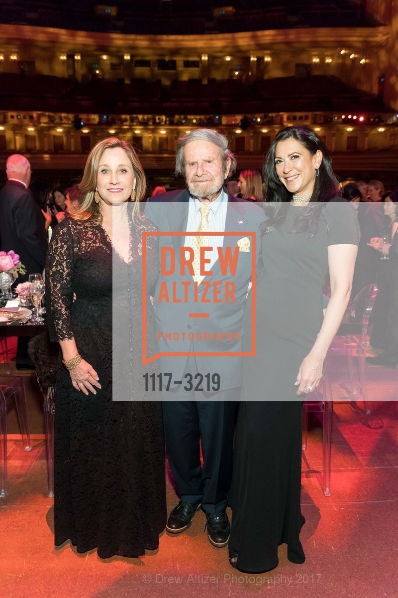 Dianne Taube, Tad Taube, Bilques Smith, Dinner on the Opera House Stage 2017, War Memorial Opera House, December 4th, 2017, Photo #1117-3219 Dianne Taube, Tad Taube, Bilques Smith, Photo #1117-3219