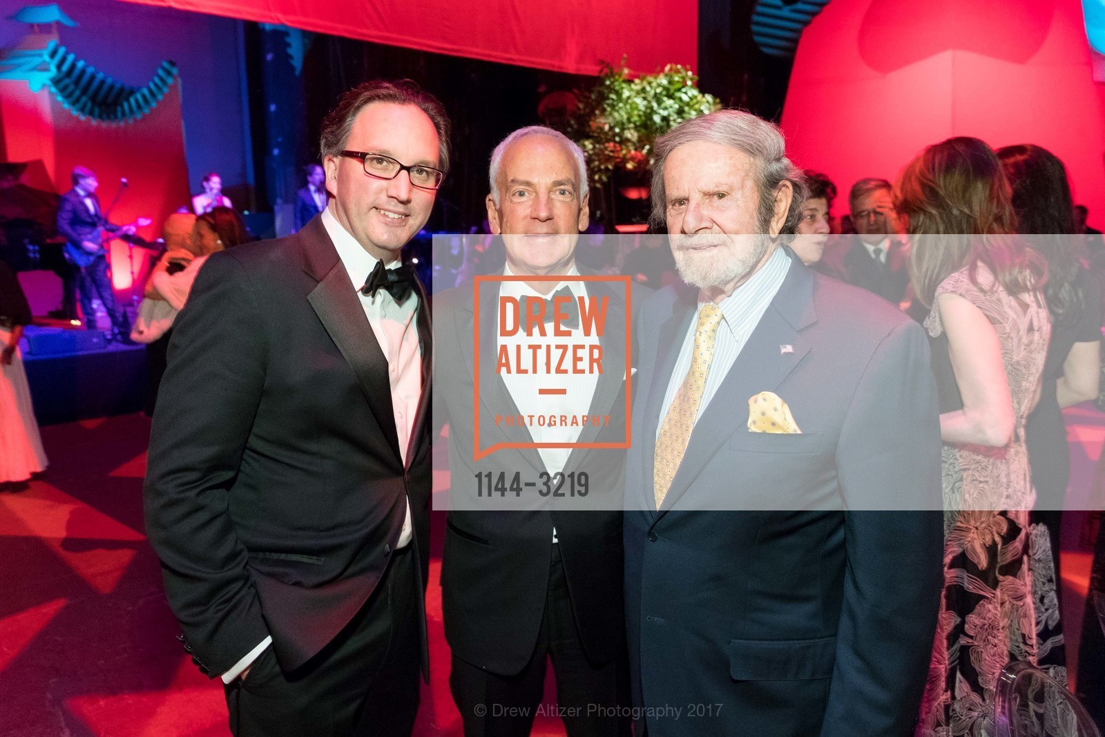 Matthew Shilvock, Jeff Farber, Tad Taube, Dinner on the Opera House Stage 2017, War Memorial Opera House, December 4th, 2017, Photo #1144-3219 Matthew Shilvock, Jeff Farber, Tad Taube, Photo #1144-3219