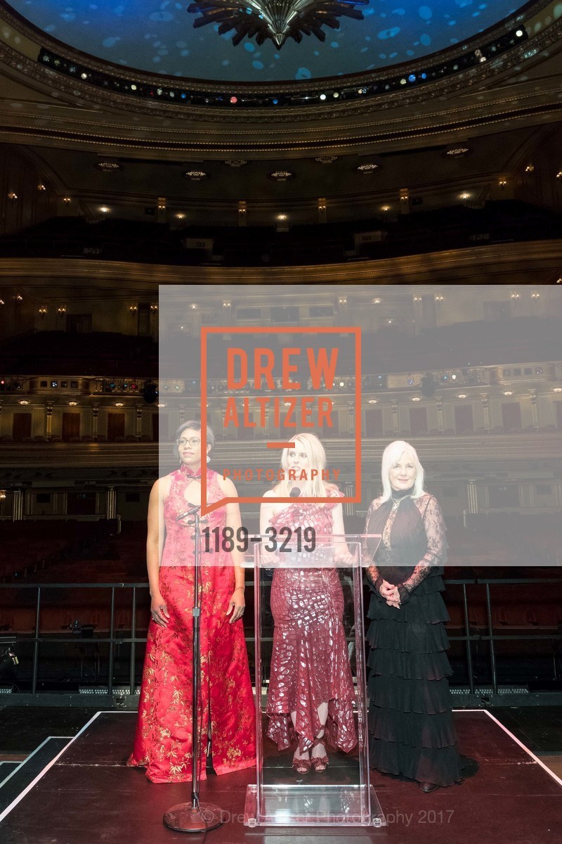 Danielle Lane, Jane Mudge, Arlene Inch, Dinner on the Opera House Stage 2017, War Memorial Opera House, December 4th, 2017, Photo #1189-3219 Danielle Lane, Jane Mudge, Arlene Inch, Photo #1189-3219