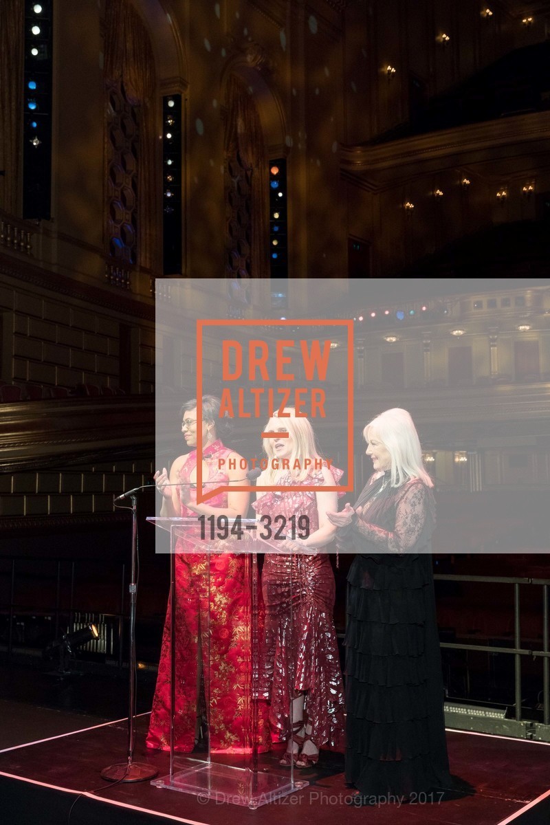 Danielle Lane, Jane Mudge, Arlene Inch, Dinner on the Opera House Stage 2017, War Memorial Opera House, December 4th, 2017, Photo #1194-3219 Danielle Lane, Jane Mudge, Arlene Inch, Photo #1194-3219