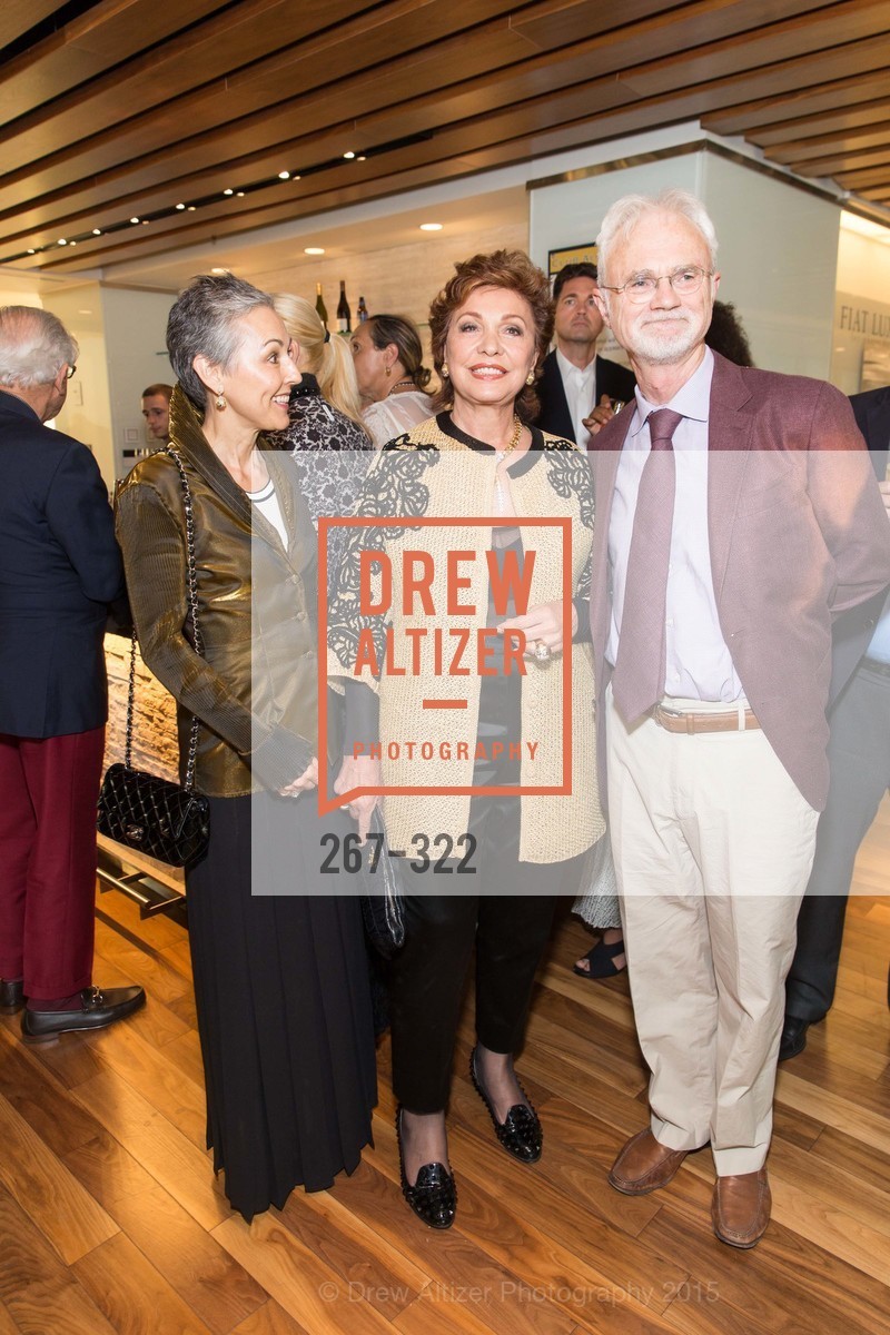 Sako Fisher, Maria Manetti Shrem, John Adams, Gucci & Vogue Dinner, UC Berkeley's Greek Theatre. UC Berkeley's Greek Theatre, . 2001 Gayley Rd, September 25th, 2015, Photo #267-322 Sako Fisher, Maria Manetti Shrem, John Adams, Photo #267-322
