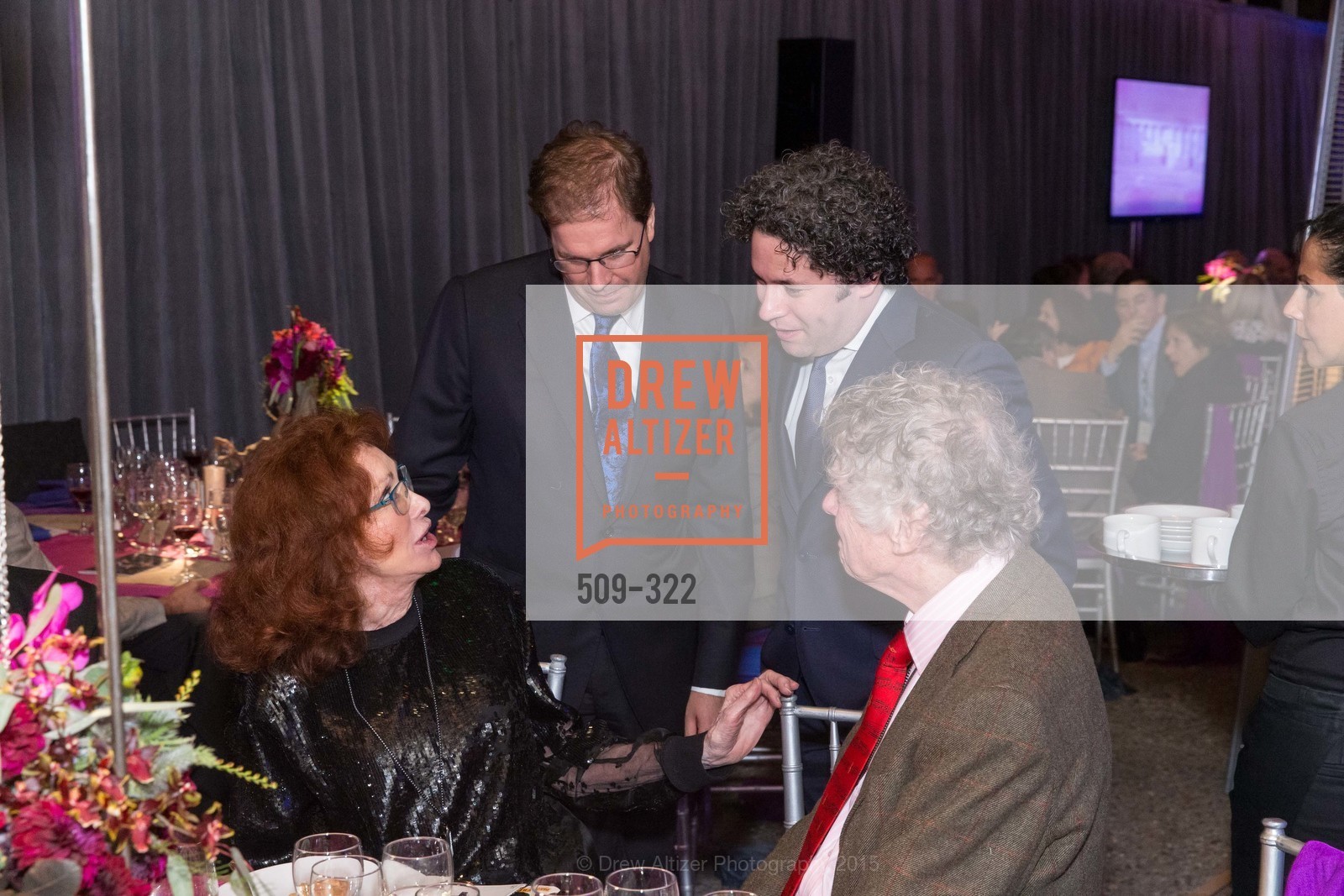 Ann Getty, Matias Tarnopolsky, Gustavo Dudamel, Gordon Getty, Gala at The Greek Benefiting Cal Performances, UC Berkeley's Greek Theatre. 2001 Gayley Rd, September 25th, 2015,Drew Altizer, Drew Altizer Photography, full-service agency, private events, San Francisco photographer, photographer california