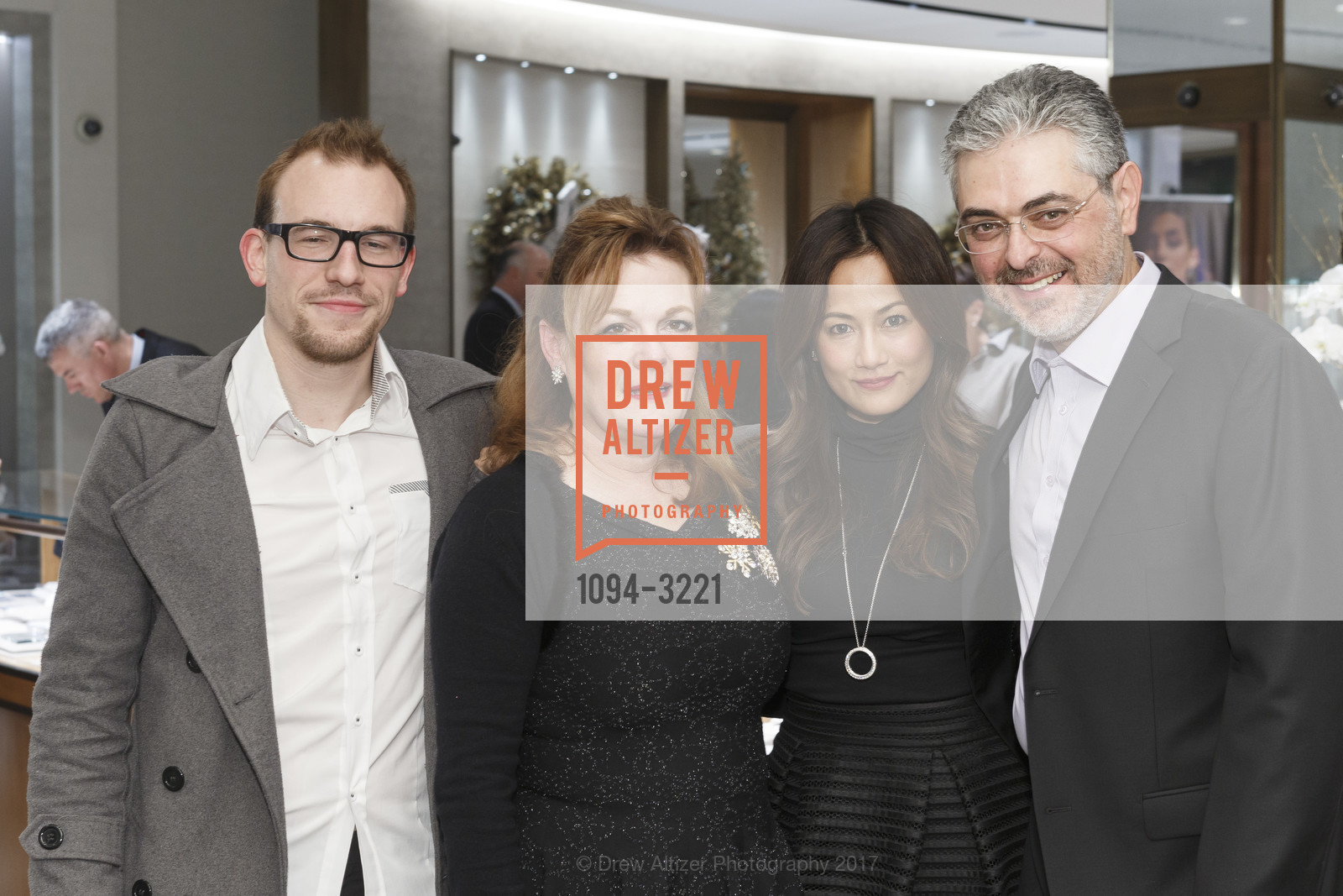 Tobias Deml, Jennifer Raiser, Czarah Cabrera, Jack Hamalian, Harry Kotlar Screening at Shreve & Co., Shreve & Co. 150 Post St, December 5th, 2017, Photo #1094-3221 Tobias Deml, Jennifer Raiser, Czarah Cabrera, Jack Hamalian, Photo #1094-3221