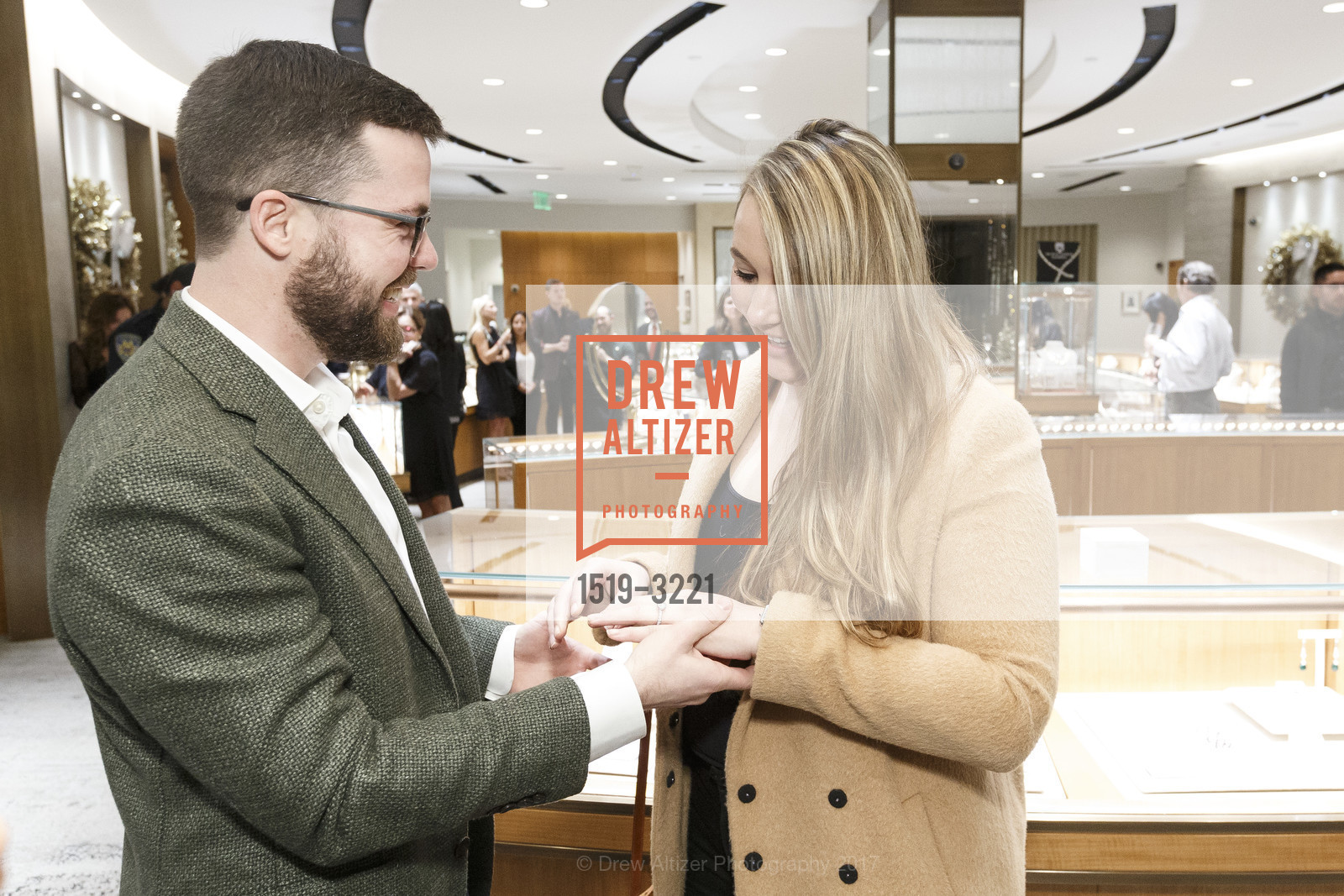 Skyler Wilson, Alexandra Smith, Harry Kotlar Screening at Shreve & Co., Shreve & Co. 150 Post St, December 5th, 2017, Photo #1519-3221 Skyler Wilson, Alexandra Smith, Photo #1519-3221