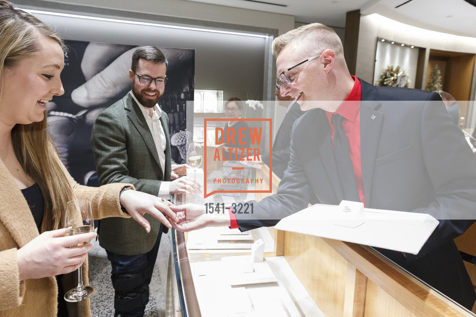 Alexandra Smith, Skyler Wilson, Harry Kotlar Screening at Shreve & Co., Shreve & Co. 150 Post St, December 5th, 2017, Photo #1541-3221 Alexandra Smith, Skyler Wilson, Photo #1541-3221